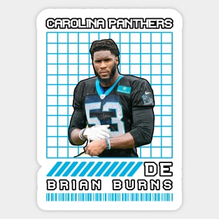 BRIAN BURNS - DE - CAROLINA PANTHERS Sticker